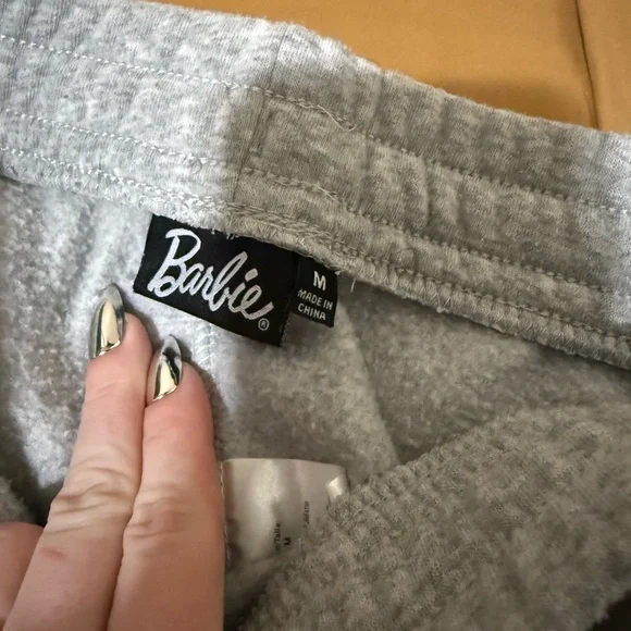Barbie Light Gray Joggers with Pink Logo - Picture 4 of 6
